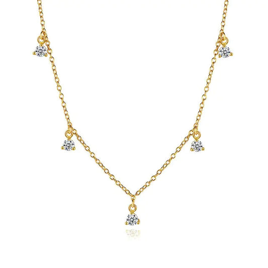 925 Silver Milena CZ Gold plated Necklace