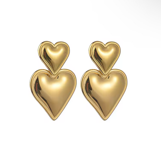 Heart double ST Drop Earrings