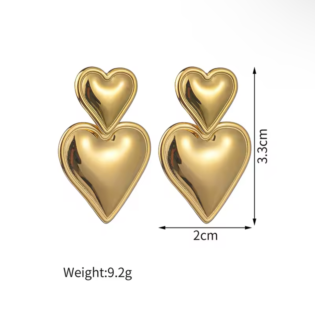 Heart double ST Drop Earrings
