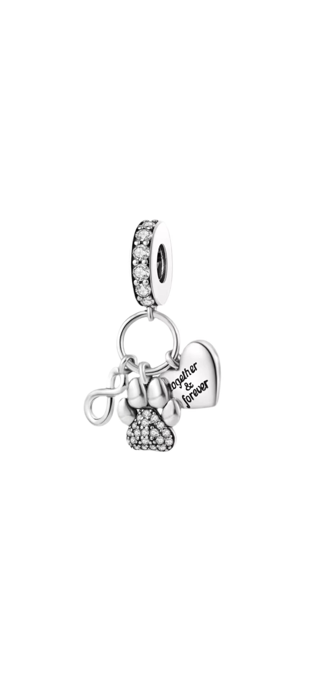 925 Silver Dog Best Friends Charm