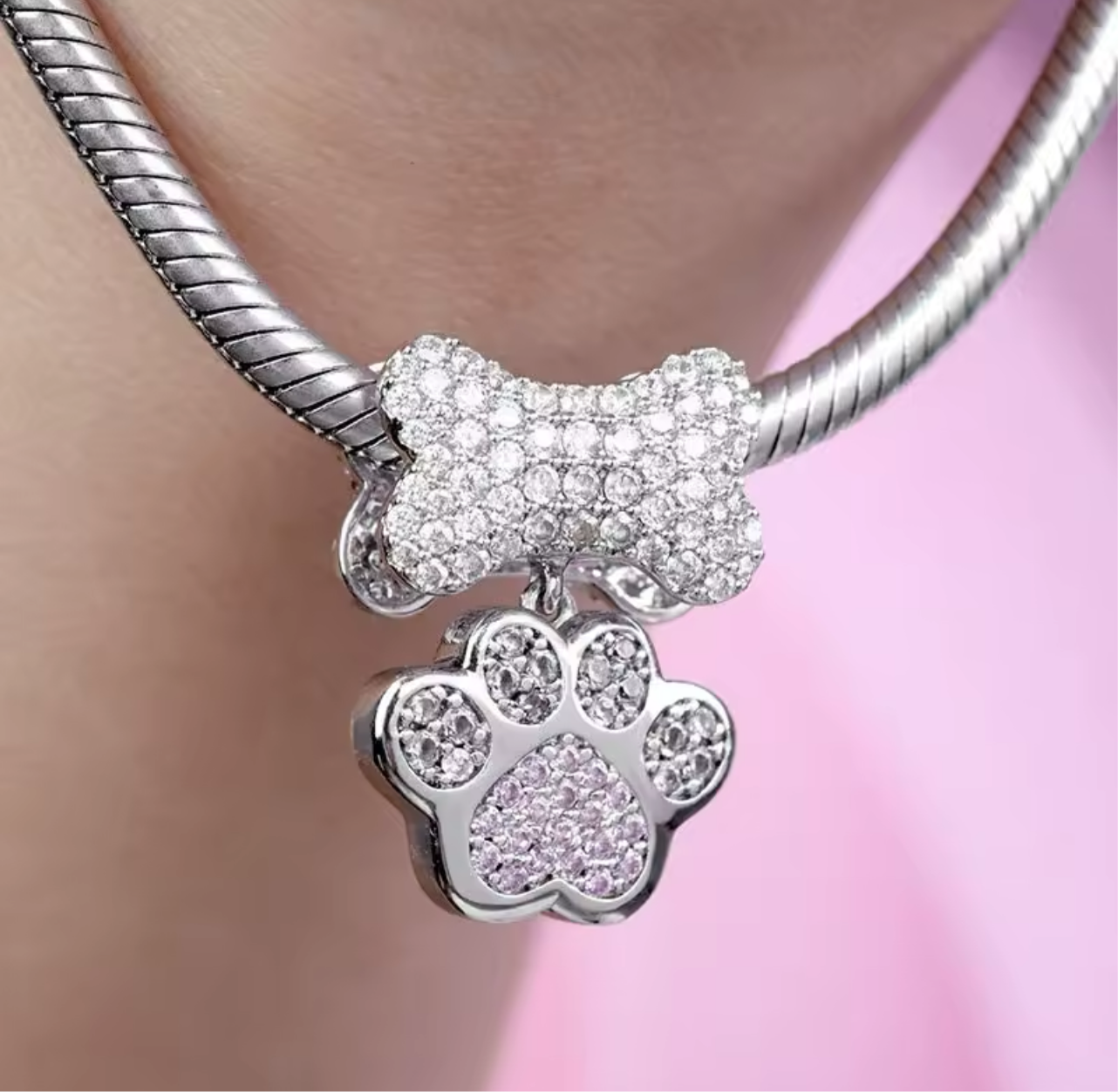 925 Silver Dog Best Friends Charm