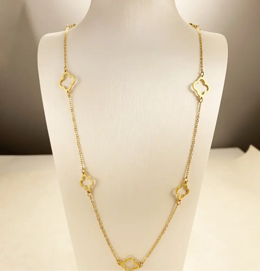 18k Gold Plated Lucky Clover Necklace