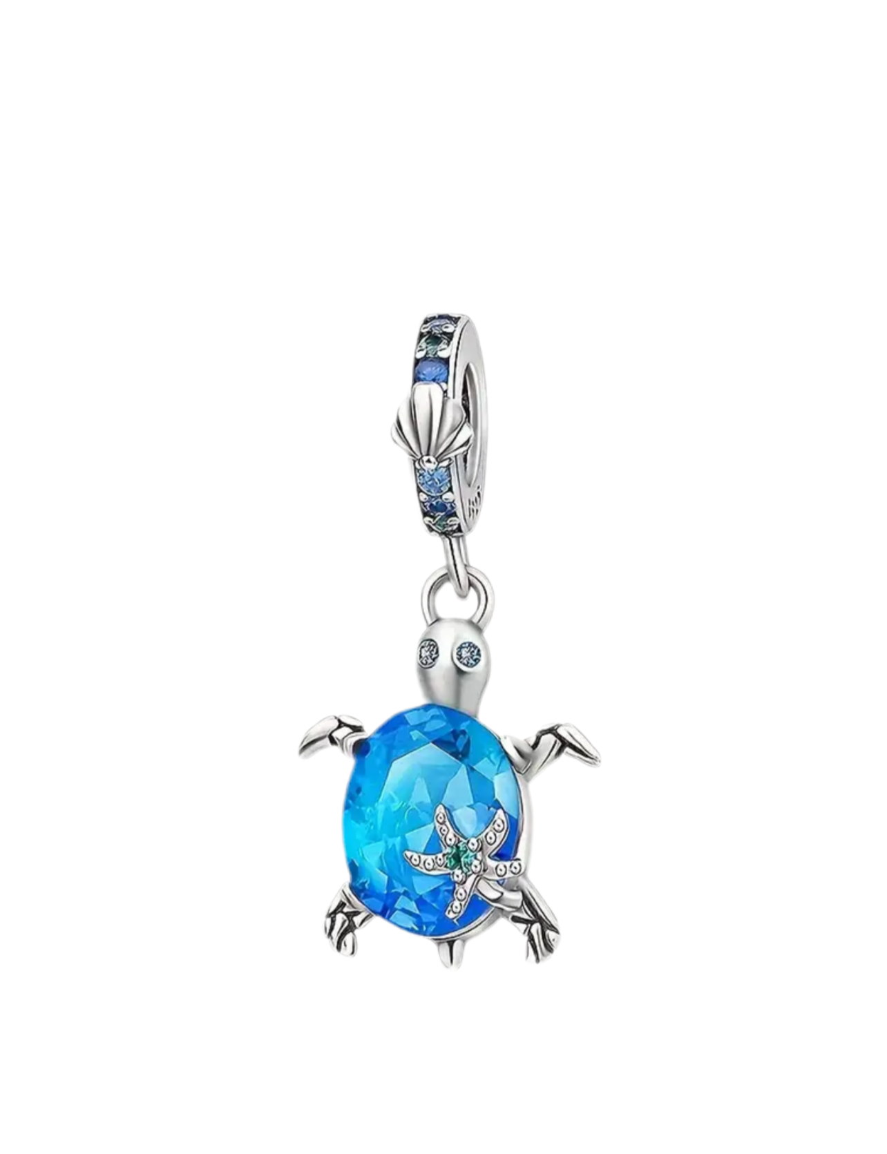 925 Silver Blue Turtle Stone Charm