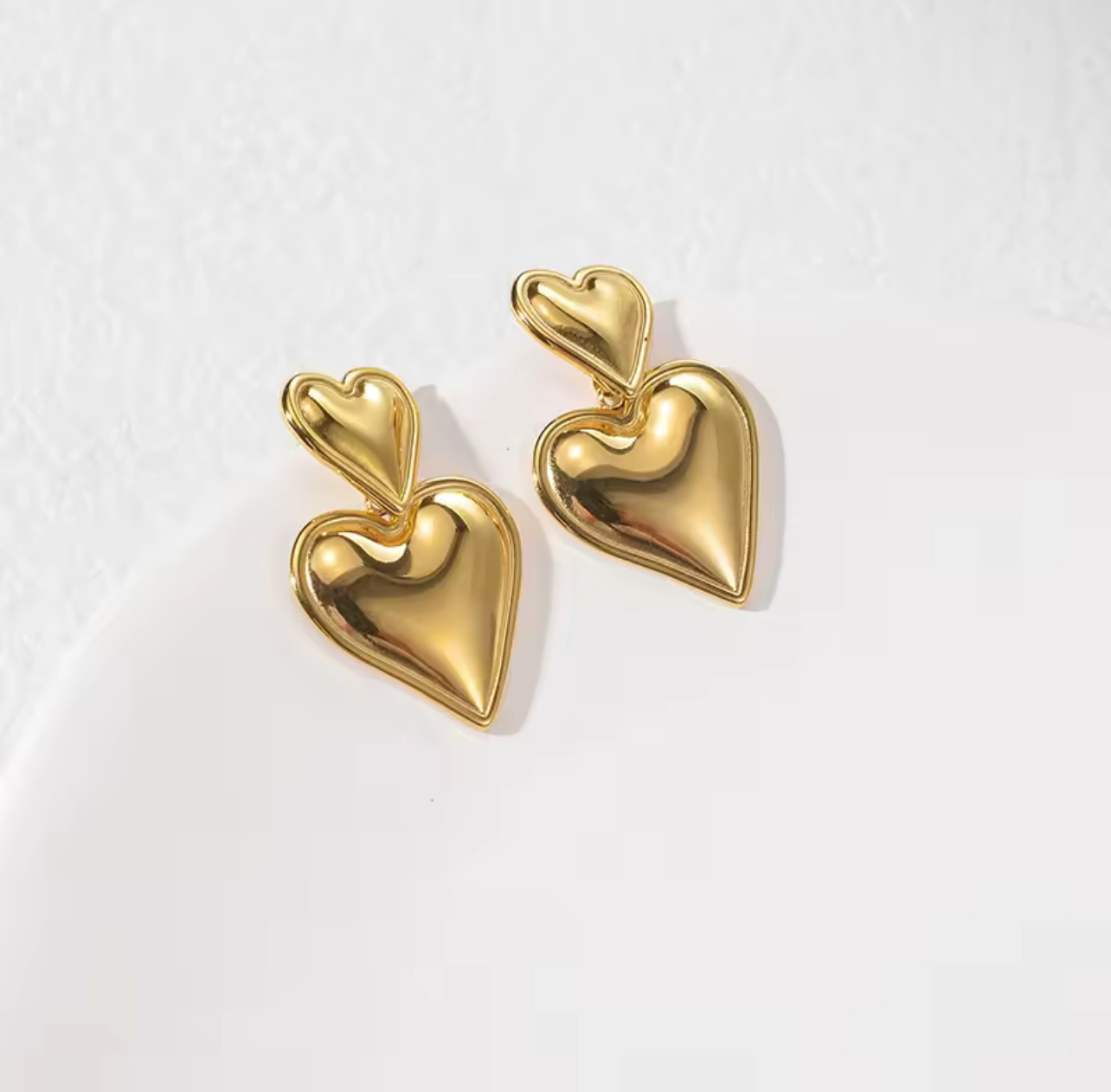 Heart double ST Drop Earrings