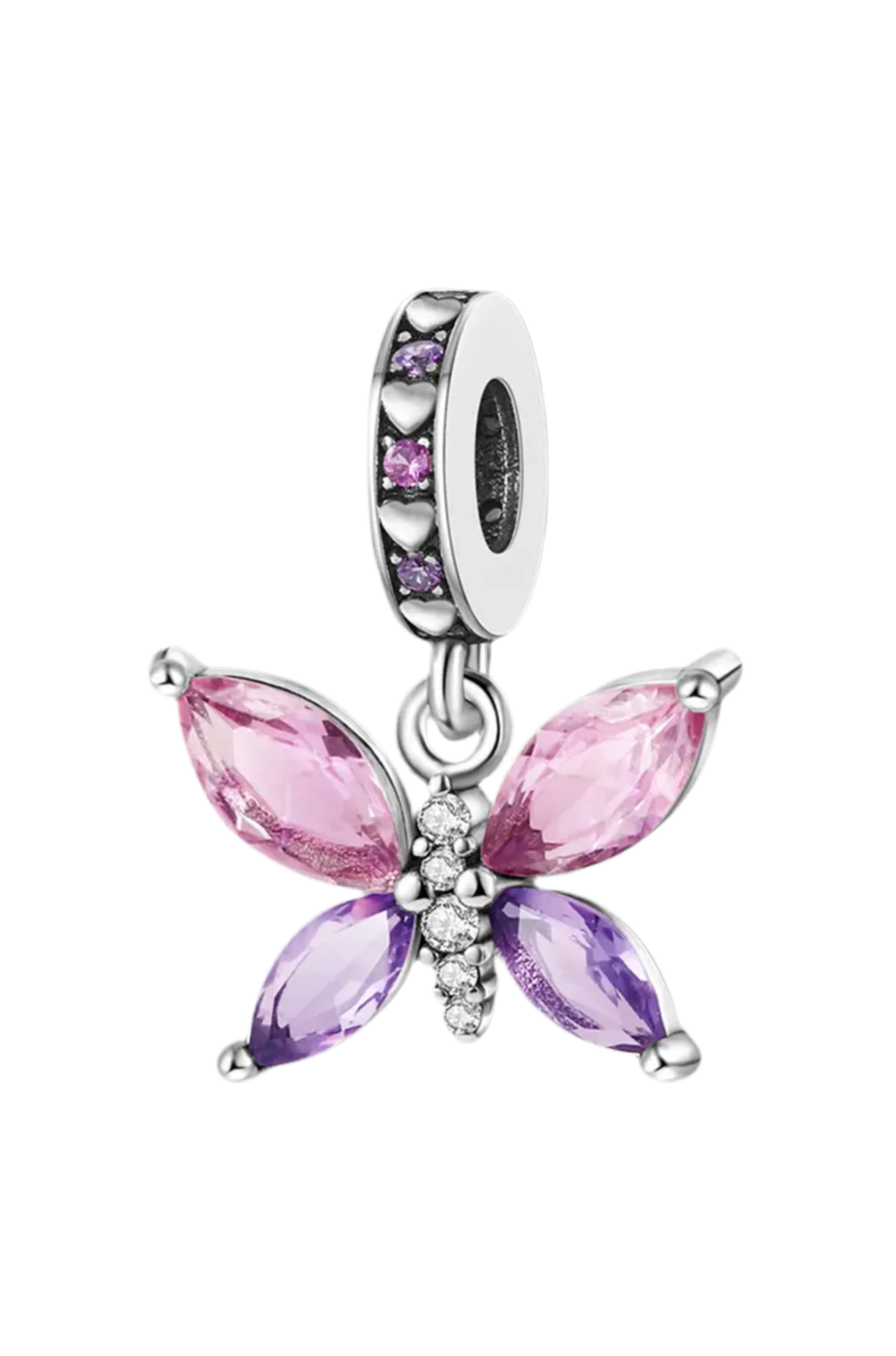 925 Silver Purple Butterfly Charm