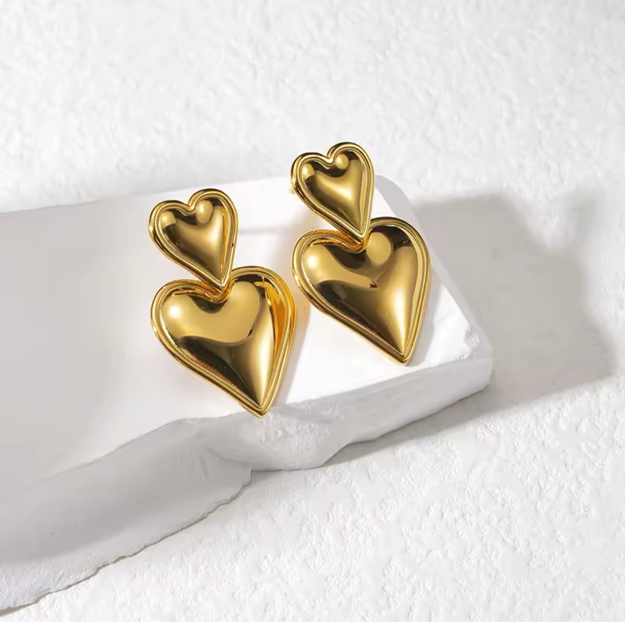 Heart double ST Drop Earrings
