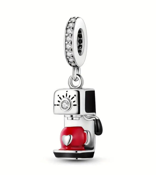 925 Silver Coffee Maker Charm