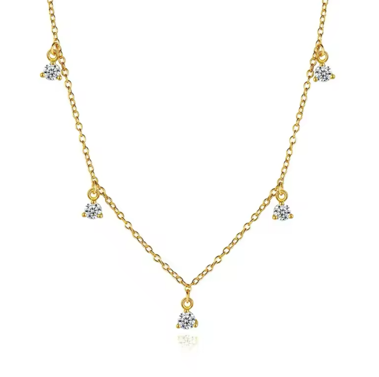 925 Silver Milena CZ Gold plated Necklace