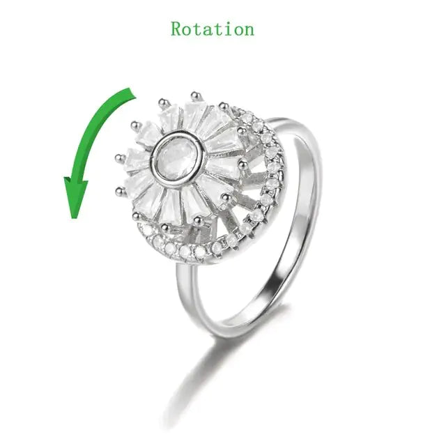 Gold Plated Sunflower Zirconia Rings