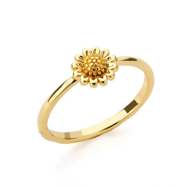 Gold Plated Sunflower Zirconia Rings